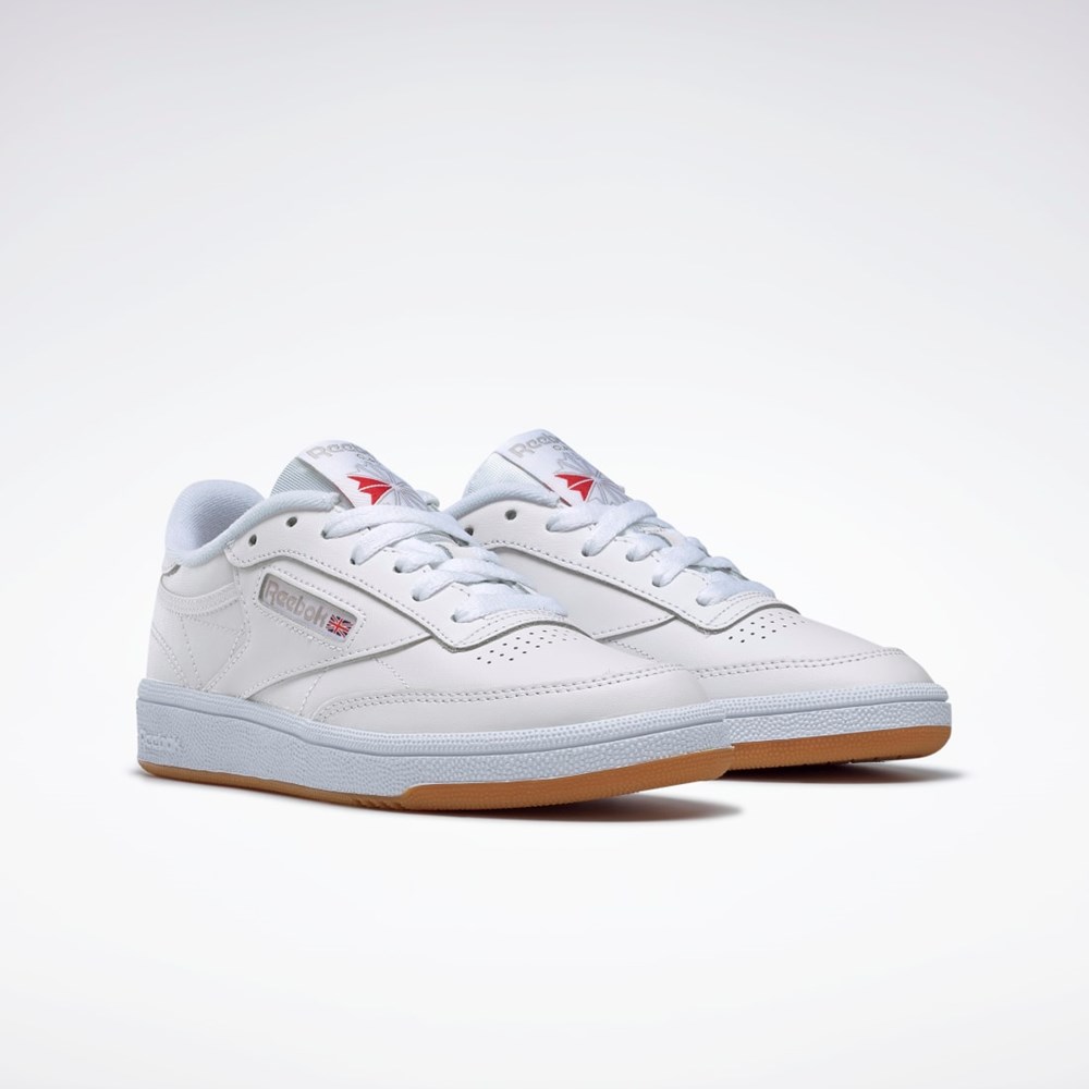 Reebok Club C 85 Shoes Vita Ljusgrå | LHUYR-3514