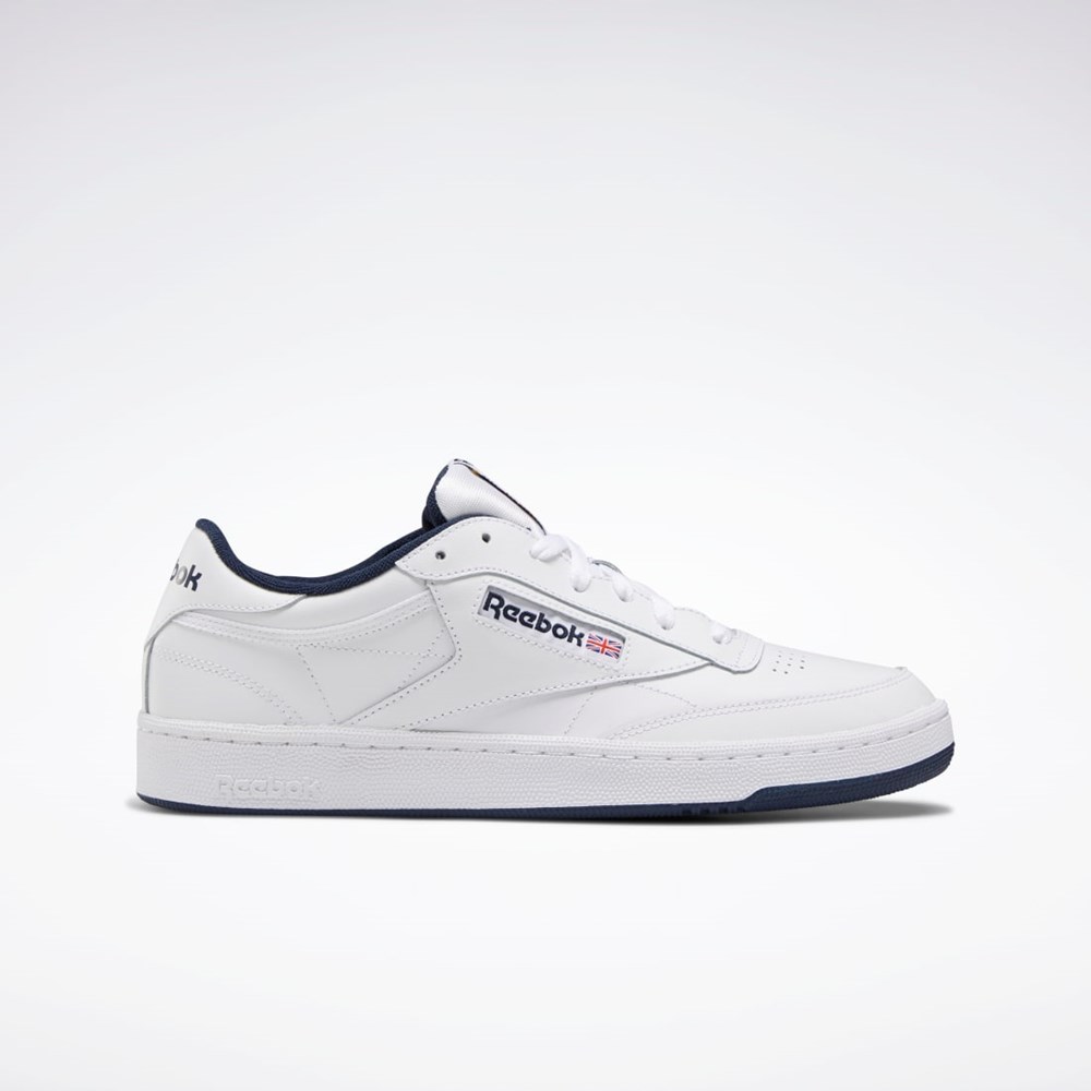 Reebok Club C 85 Shoes Vita Marinblå | SREVN-4381