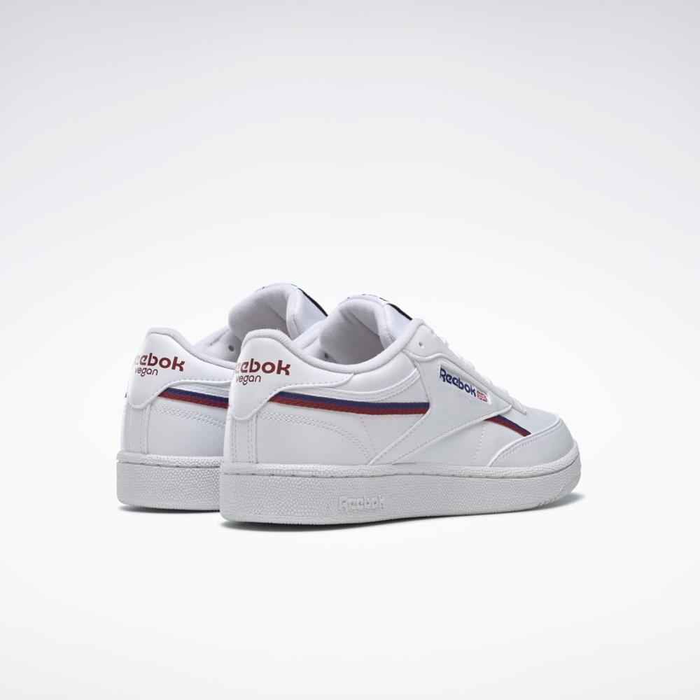 Reebok Club C 85 Veganska Shoes Vita Vinröda | KTOHM-5716