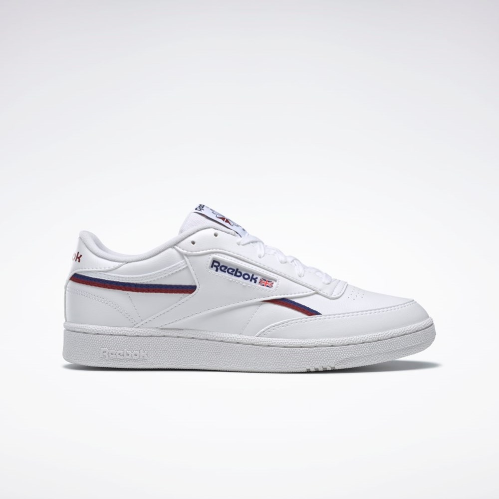 Reebok Club C 85 Veganska Shoes Vita Vinröda | KTOHM-5716