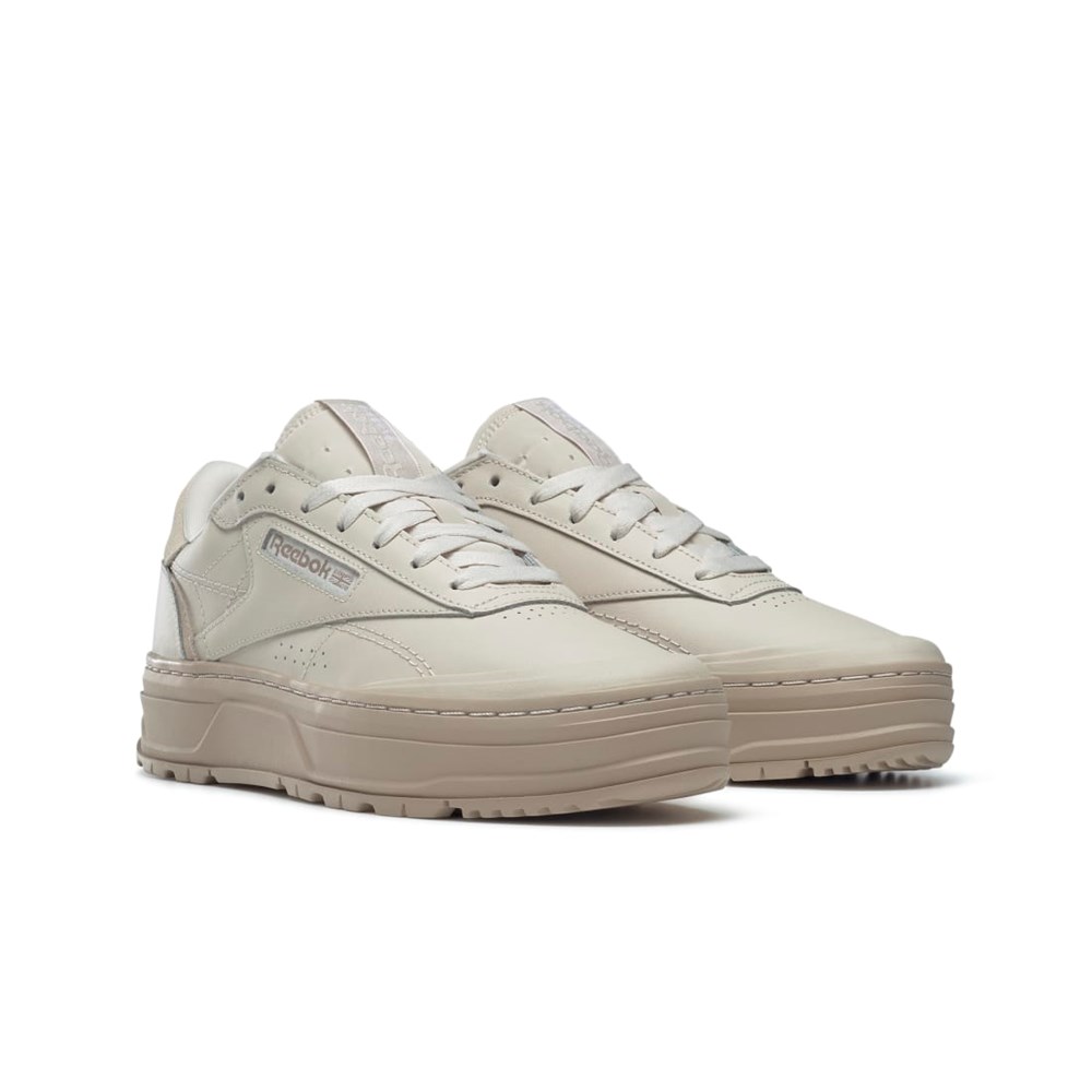 Reebok Club C Double GEO Shoes Beige | FVWZD-4573