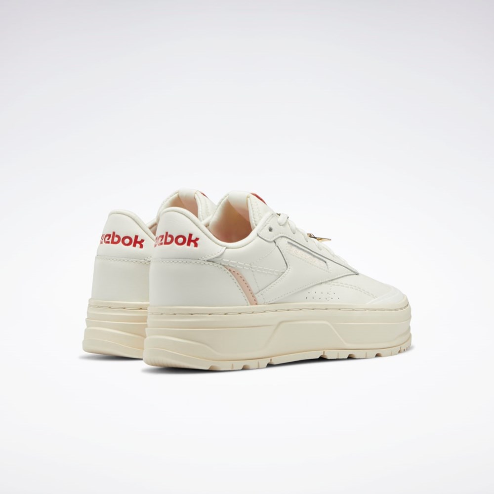 Reebok Club C Double GEO Shoes Chalk / Alabaster / Soft Ecru | ENRJH-3109