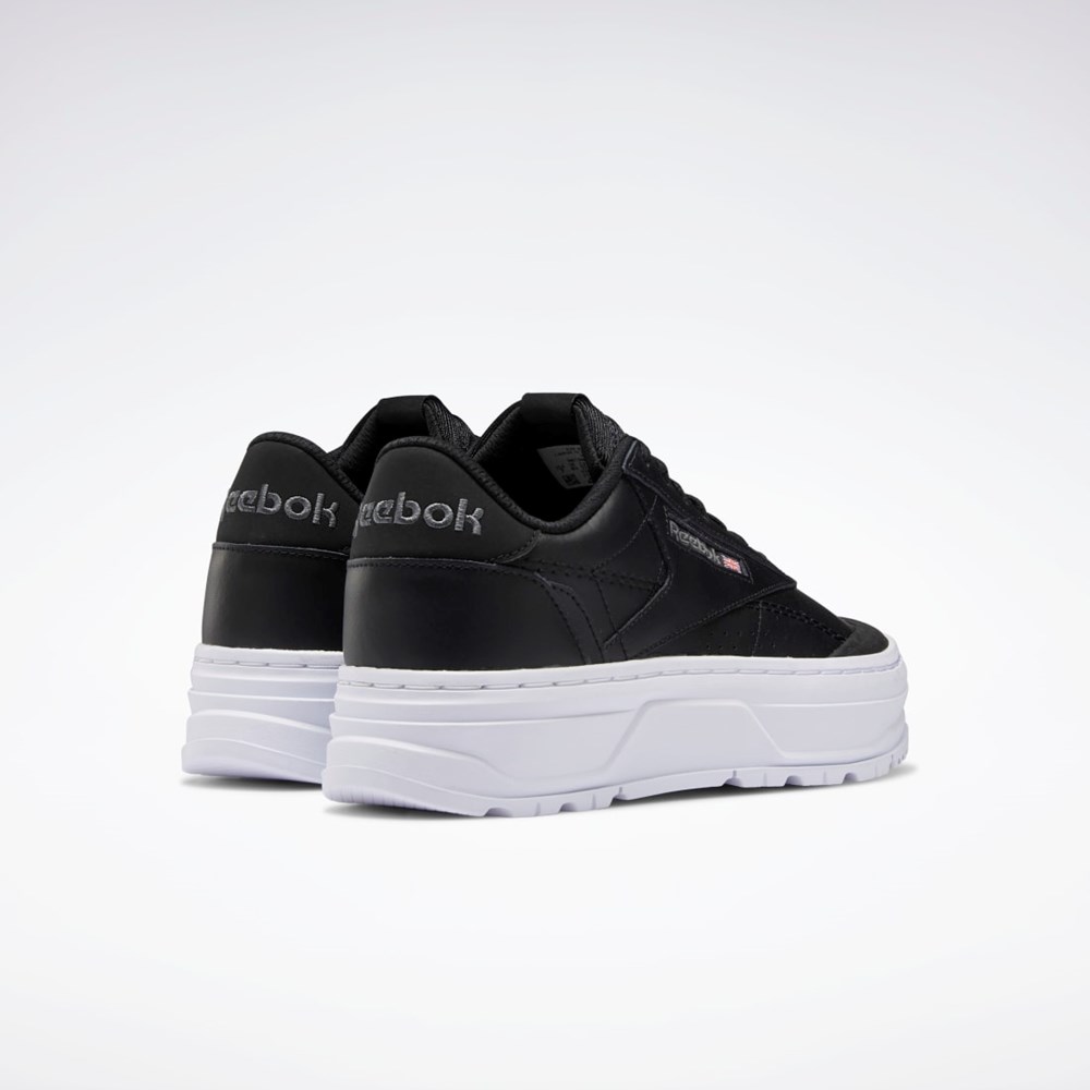 Reebok Club C Double GEO Shoes Svarta Svarta Vita | CSVAF-7384