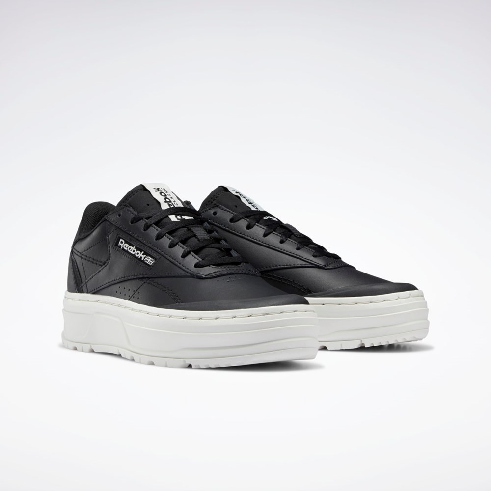 Reebok Club C Double GEO Shoes Svarta Svarta | XMHDA-0619