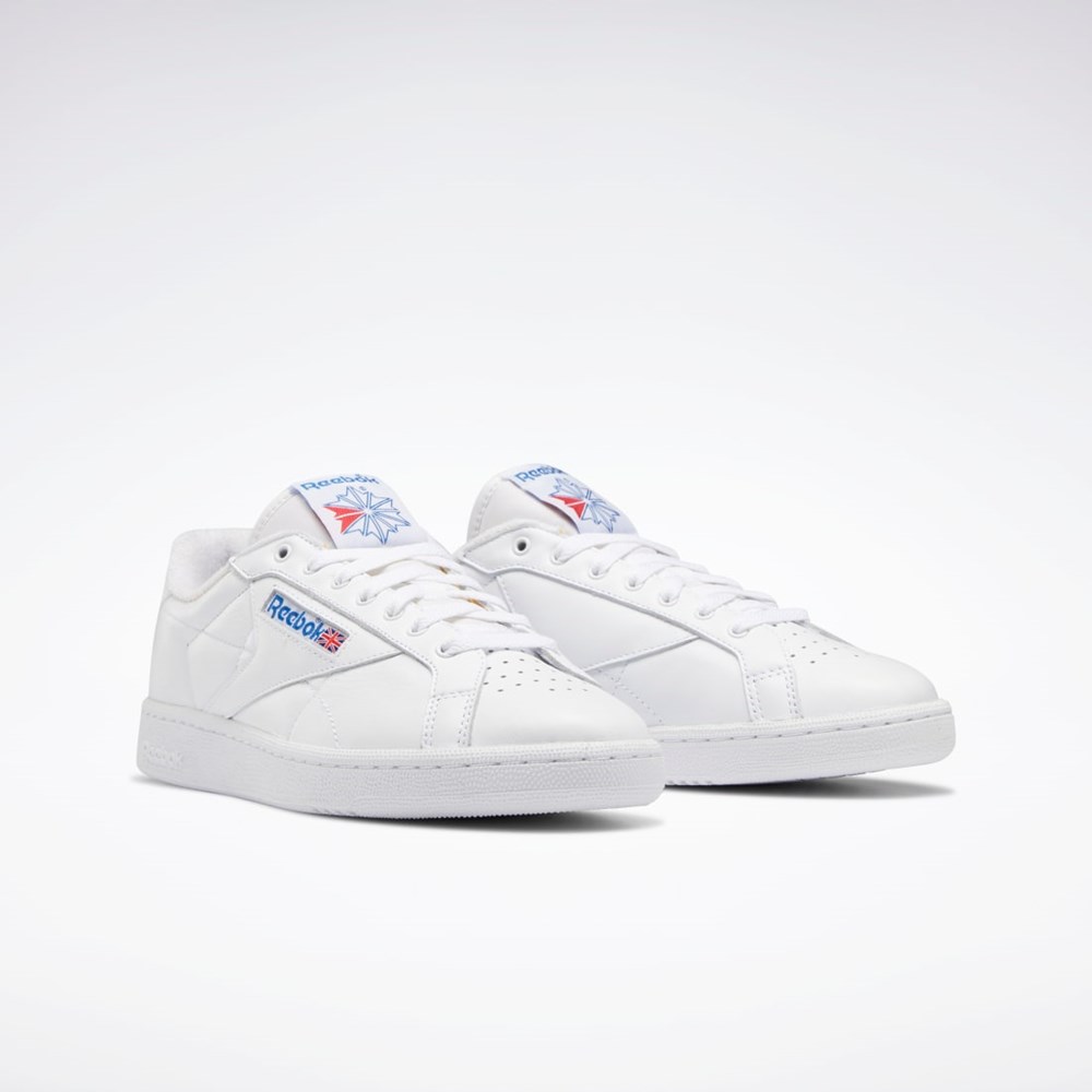 Reebok Club C Grounds Shoes Vita Blå Röda | DXIWN-6371