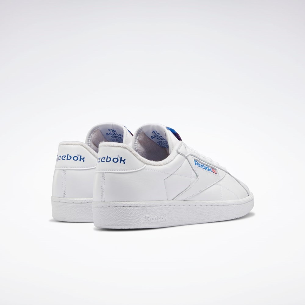 Reebok Club C Grounds Shoes Vita Blå Röda | DXIWN-6371