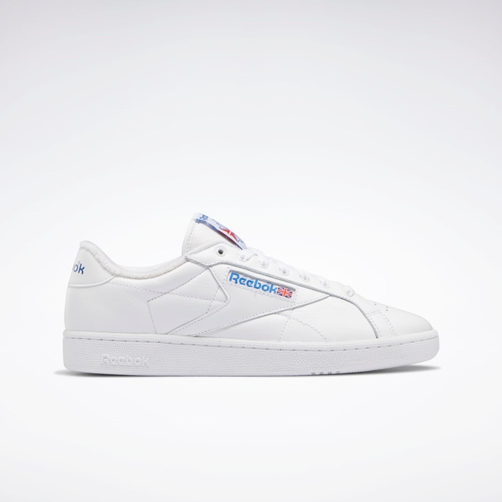 Reebok Club C Grounds Shoes Vita Blå Röda | OWXIP-3457