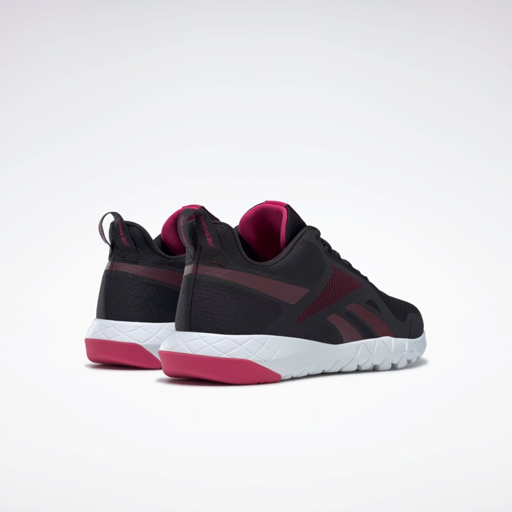 Reebok Flexagon Force 3 Breda D Tränings Shoes Svarta Vinröda Rosa | YJHEC-2158