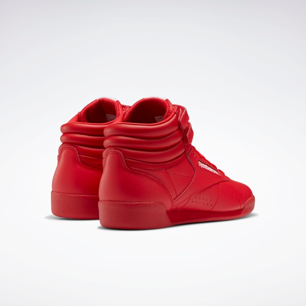 Reebok Freestyle Hi Shoes - Grade School Röda Röda Vita | QWSYD-2680