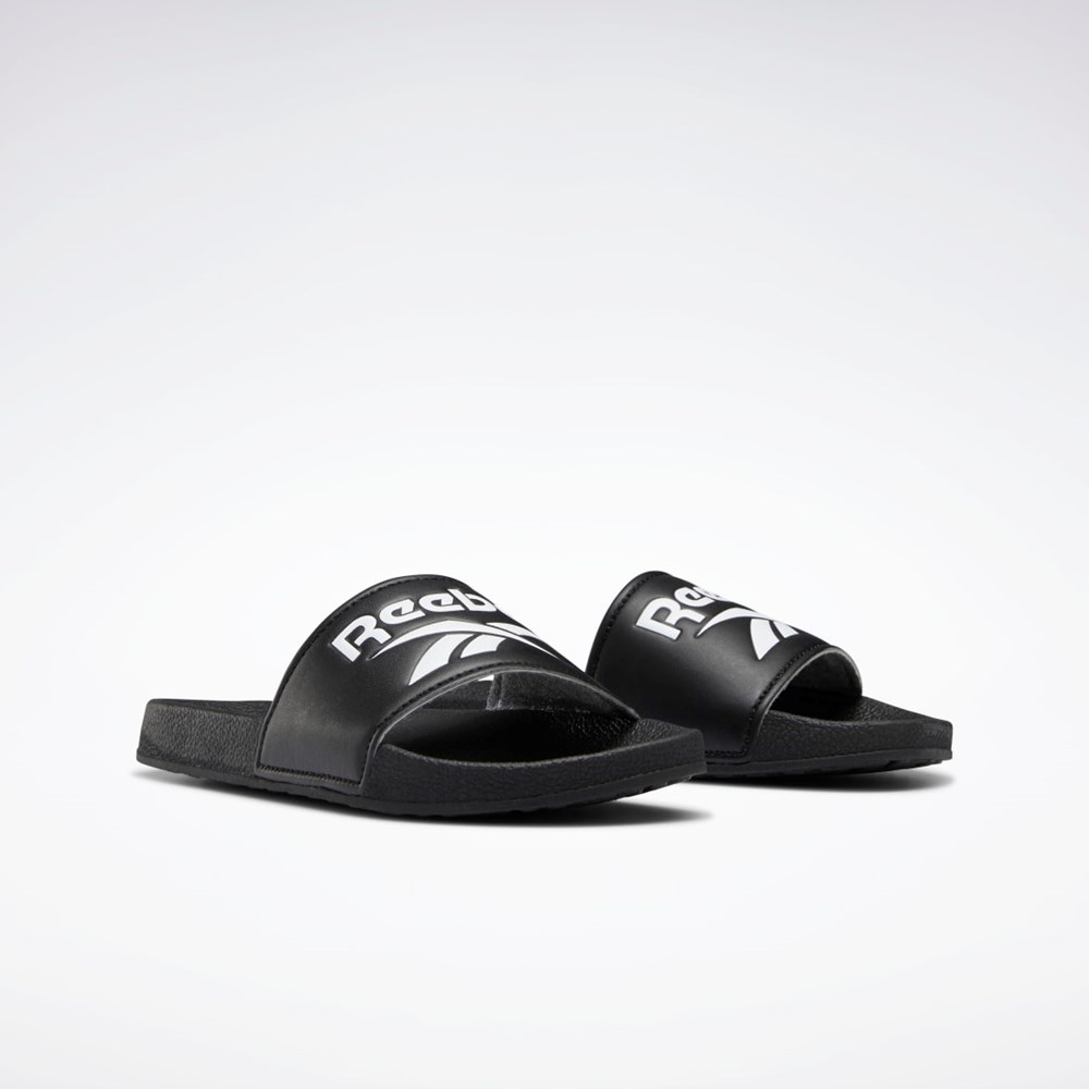 Reebok Fulgere Slides - Preschool Svarta Svarta Vita | PTXAZ-3698