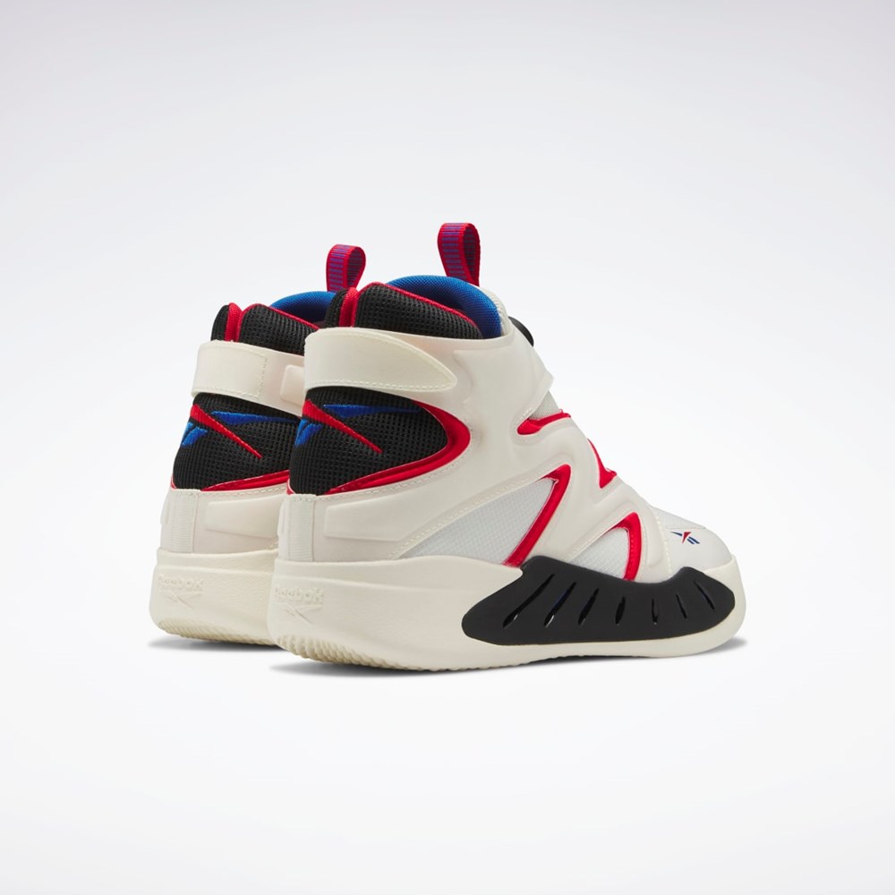 Reebok Instapump Fury Zone Mid Basketball Shoes Vita Röda Blå | RACJM-1384