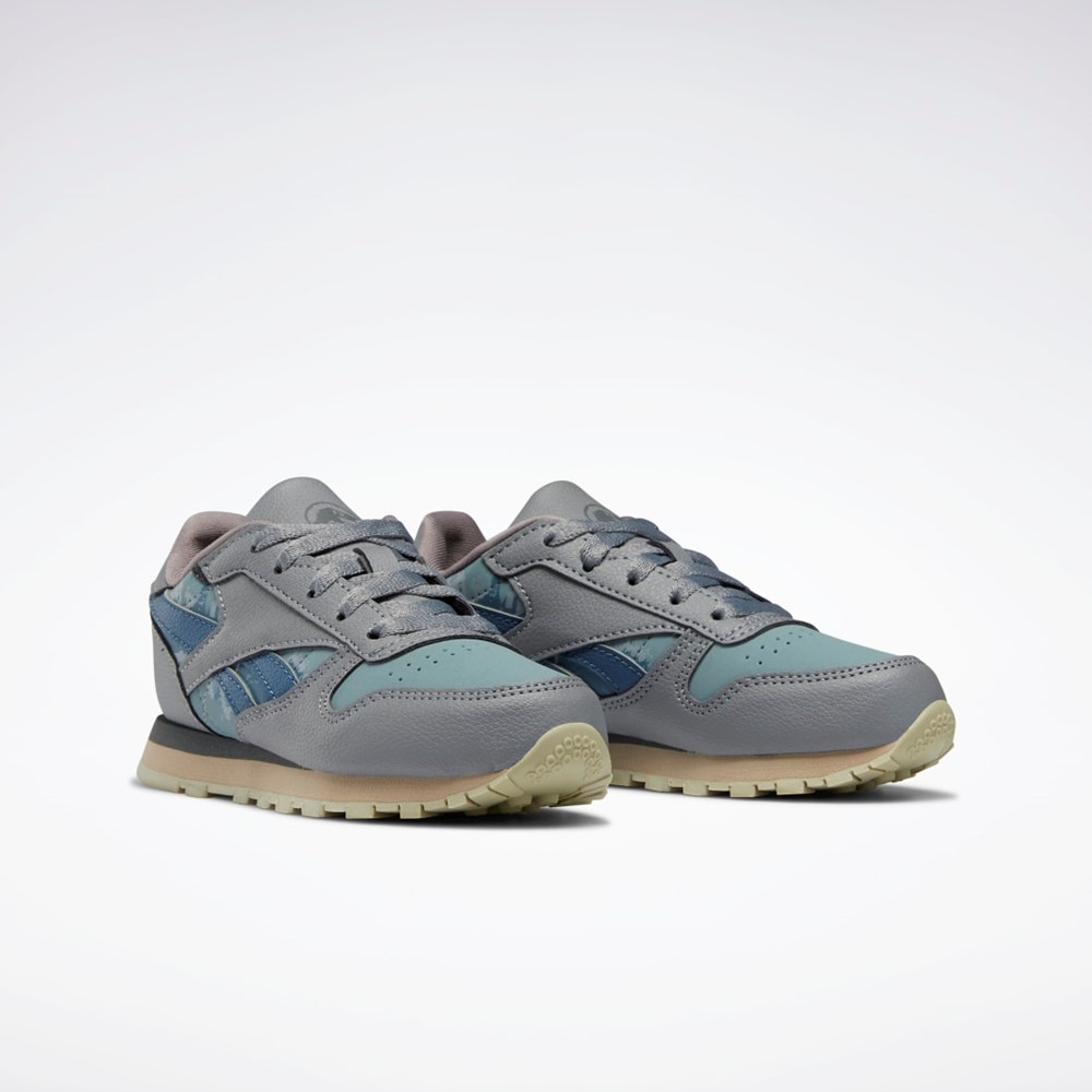 Reebok Jurassic World Classic Leather Shoes - Preschool Grå Blå | ASGUZ-6518