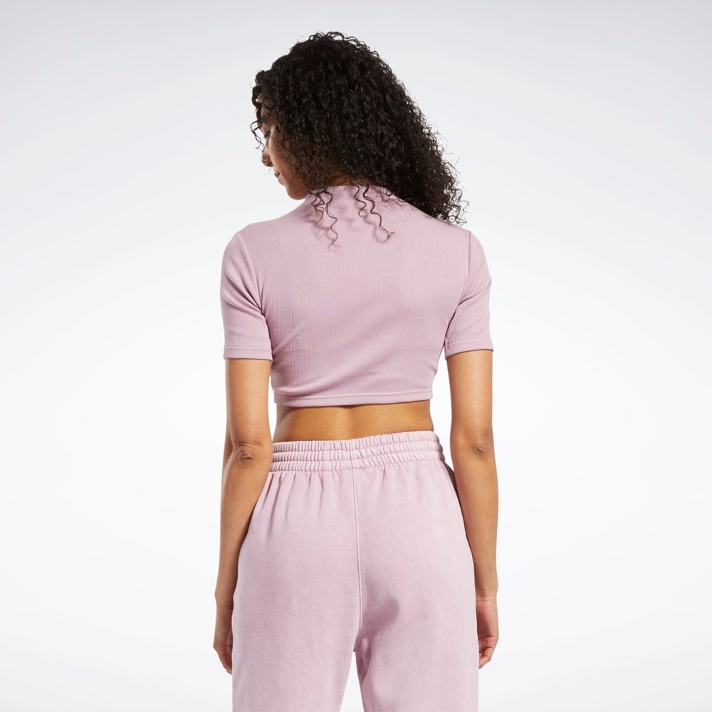 Reebok Korta Sleeve Rib Tight Shirt Infused Lilac | OEPAI-1628