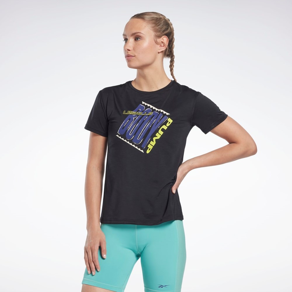 Reebok Les Mills® BodyPump® ACTIVCHILL Gympa Tee Svarta | IWFBY-8471