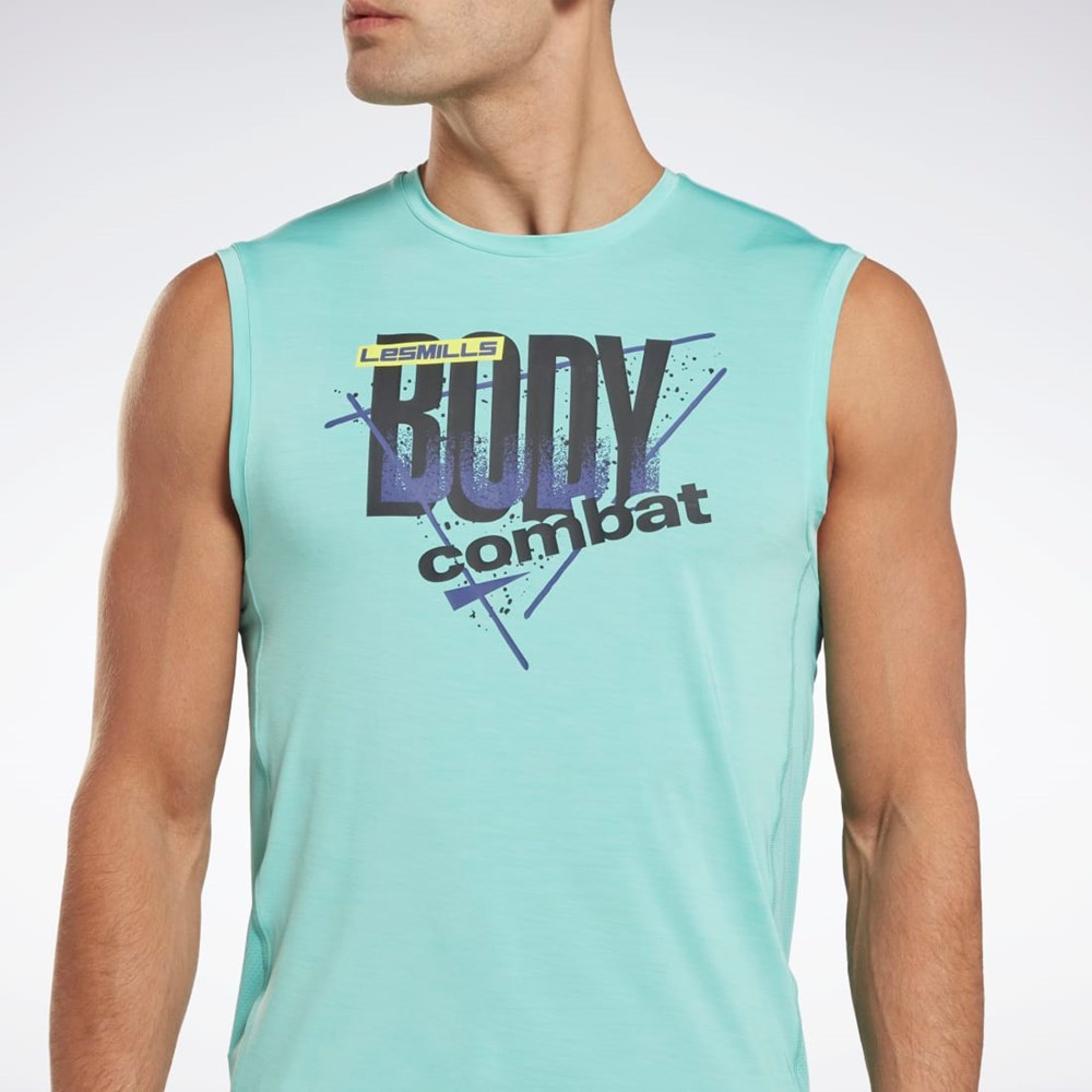 Reebok Les Mills® BodyPump® Activchill Tank Top Semi Classic Teal | GTQXV-8357