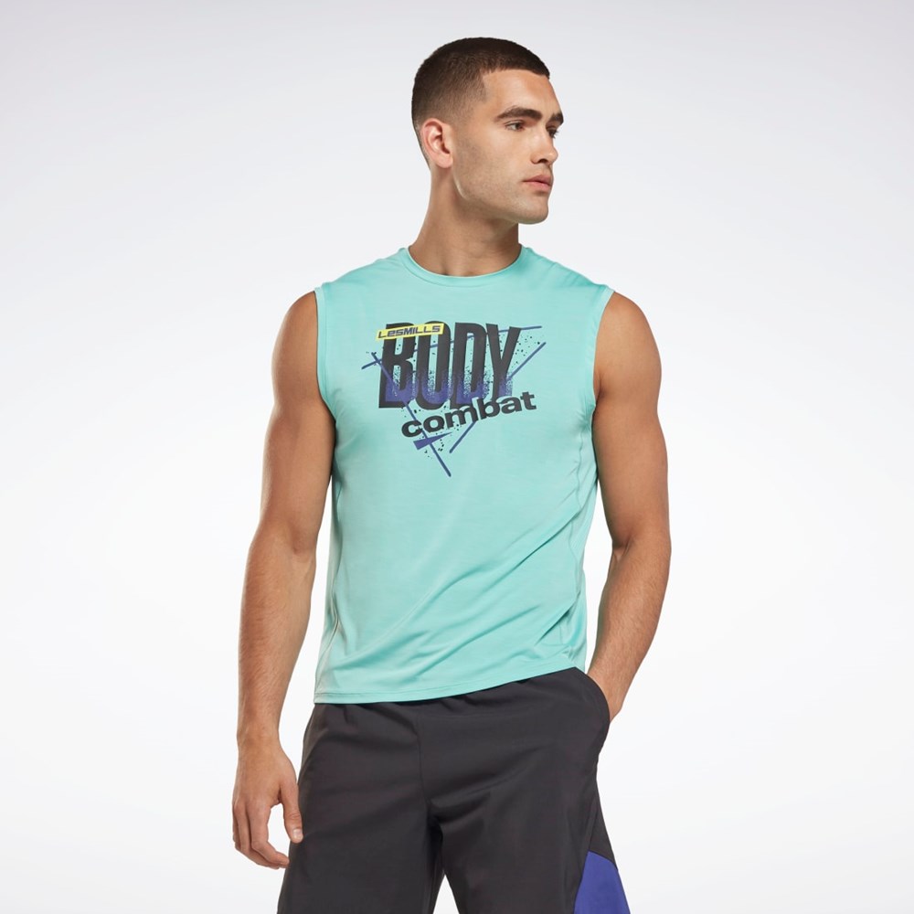 Reebok Les Mills® BodyPump® Activchill Tank Top Semi Classic Teal | GTQXV-8357