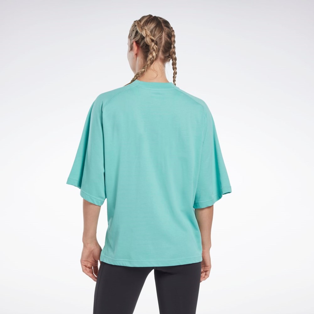 Reebok Les Mills® Layering T-Shirt Semi Classic Teal | RKMLN-0284