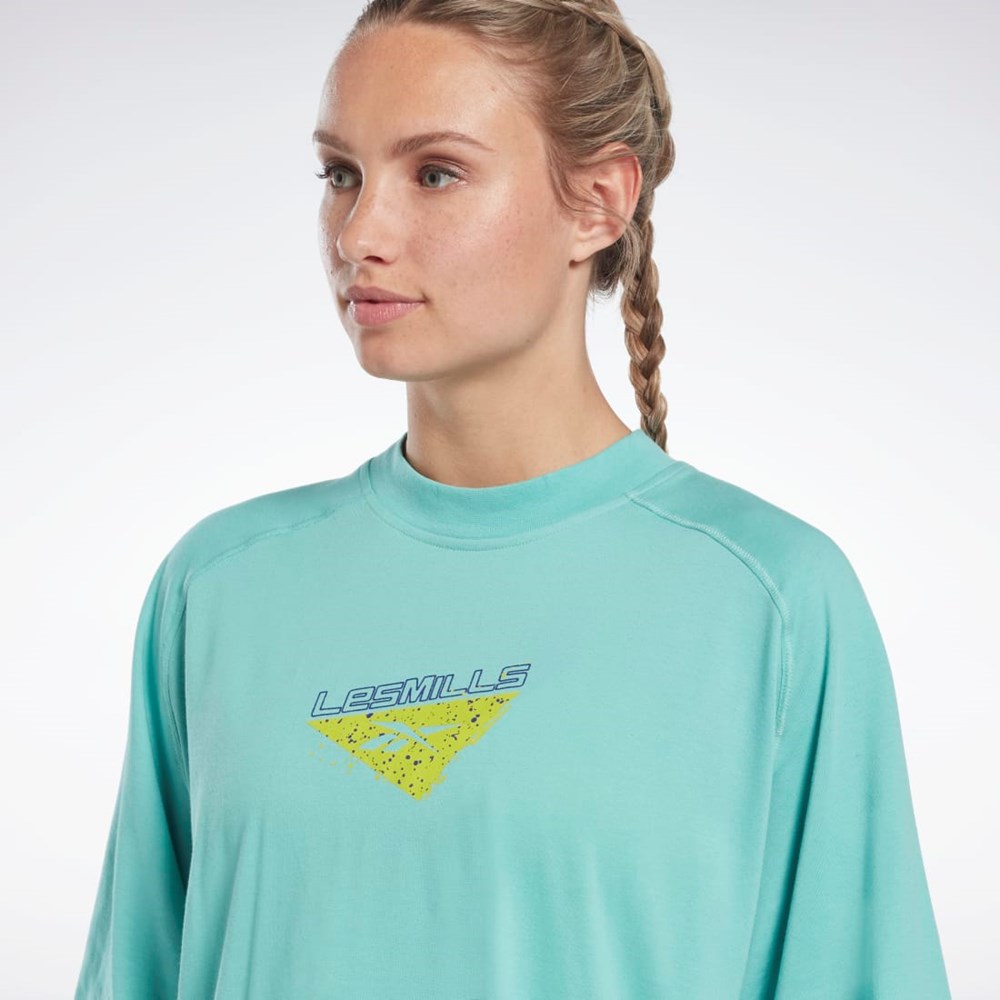 Reebok Les Mills® Layering T-Shirt Semi Classic Teal | RKMLN-0284