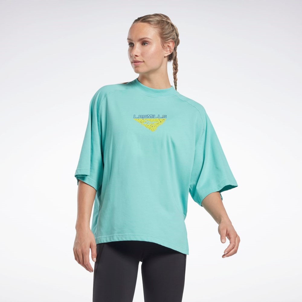 Reebok Les Mills® Layering T-Shirt Semi Classic Teal | RKMLN-0284