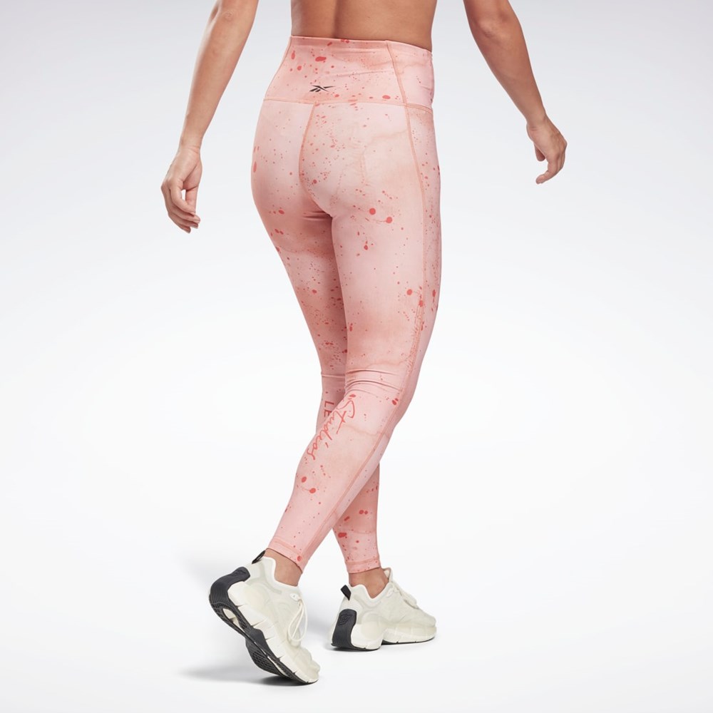 Reebok Les Mills® Lux Bold High-Waisted Printed Tights Korall | JDTUM-5960