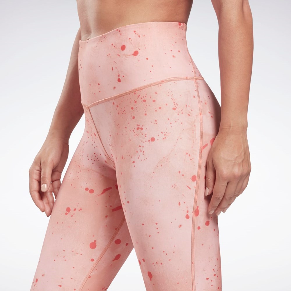 Reebok Les Mills® Lux Bold High-Waisted Printed Tights Korall | JDTUM-5960