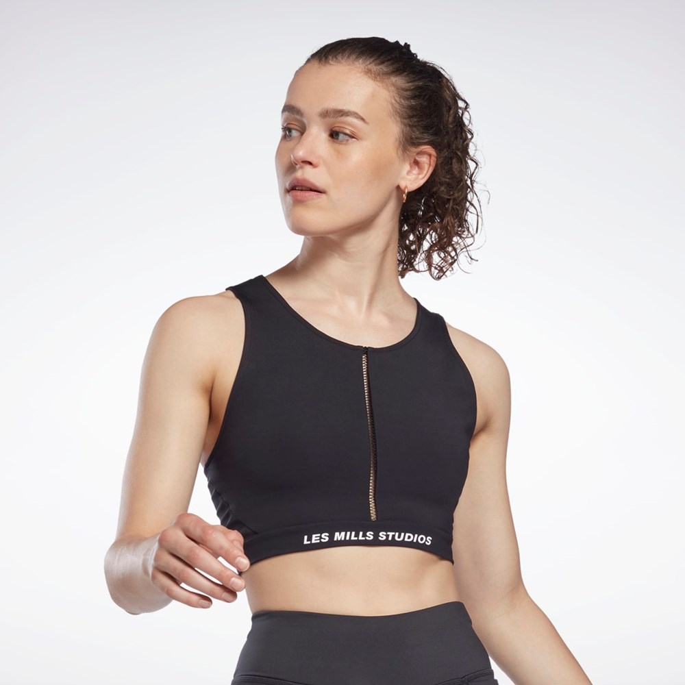 Reebok Les Mills® Lux Perform Crop Top Svarta | LNSRZ-0249