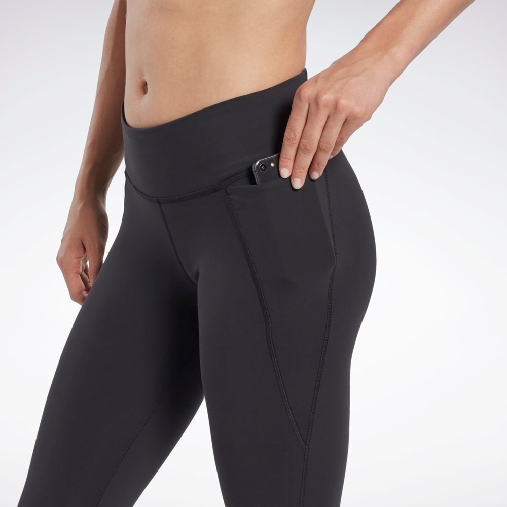 Reebok Les Mills® Lux Vector Tryck Leggings Svarta | TYULN-1394