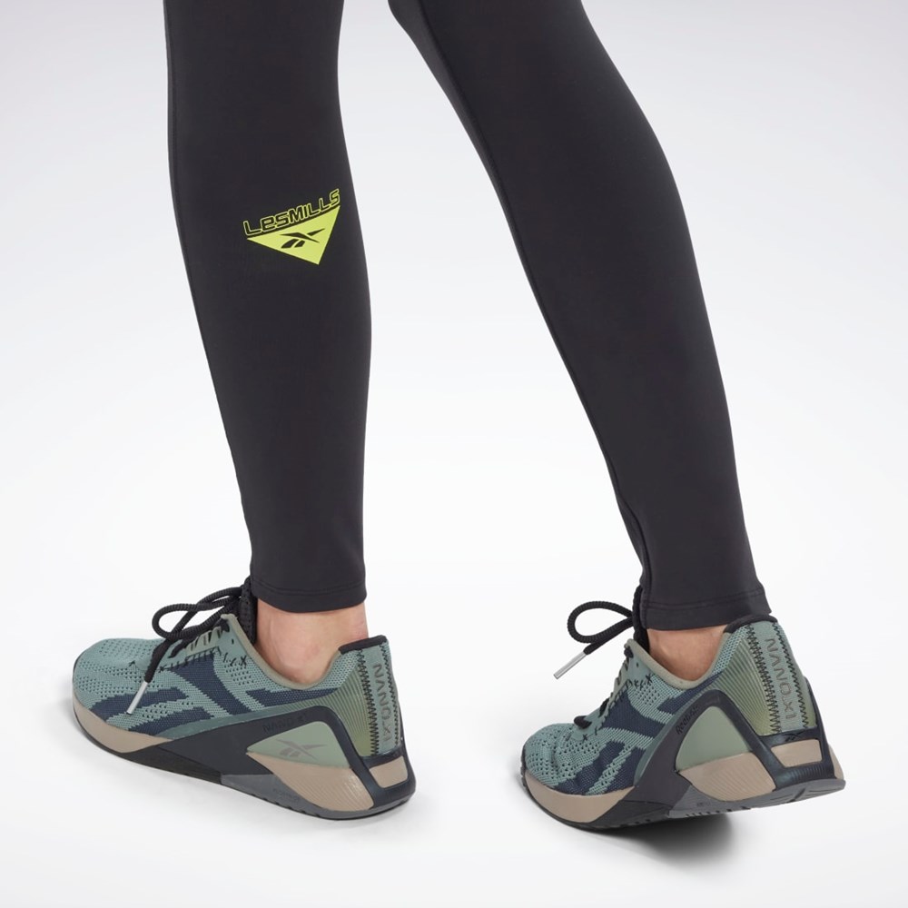 Reebok Les Mills® Lux Vector Tryck Leggings Svarta | TYULN-1394