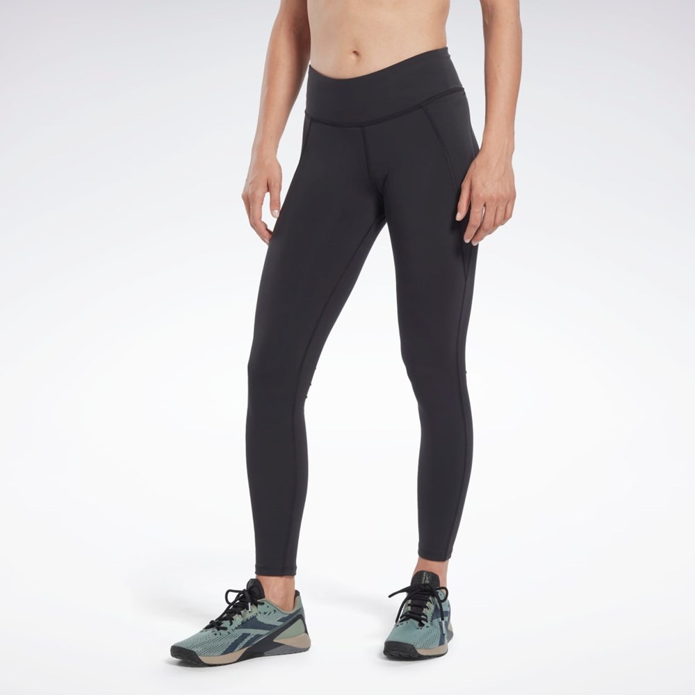 Reebok Les Mills® Lux Vector Tryck Leggings Svarta | TYULN-1394