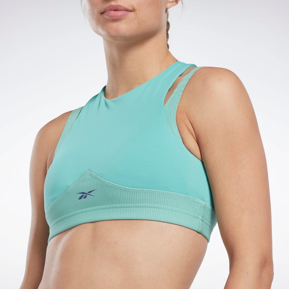 Reebok Les Mills® Rib Cropped Tank Top Semi Classic Teal | TGRYK-9631