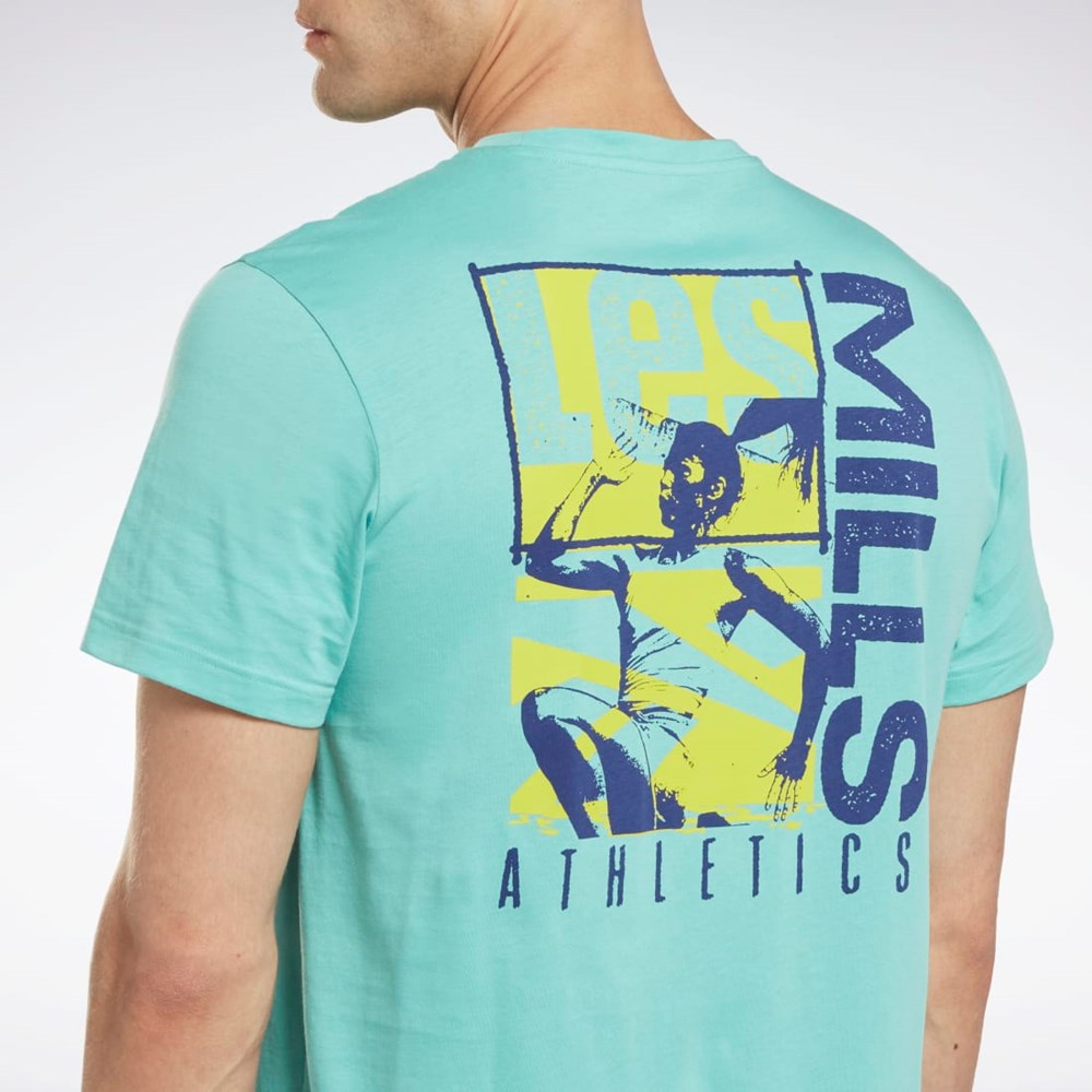 Reebok Les Mills® Tryck T-Shirt Semi Classic Teal | RQGVX-2576