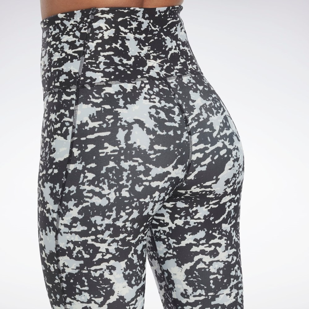 Reebok Lux 2.0 Speckle Modern Safari Leggings Svarta | EYNRL-6190