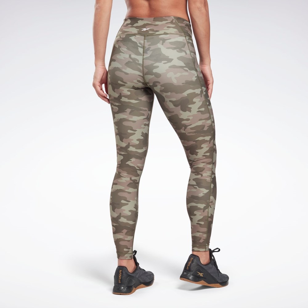 Reebok Lux Bold Camo Print Tights Gröna | NTXPE-2064