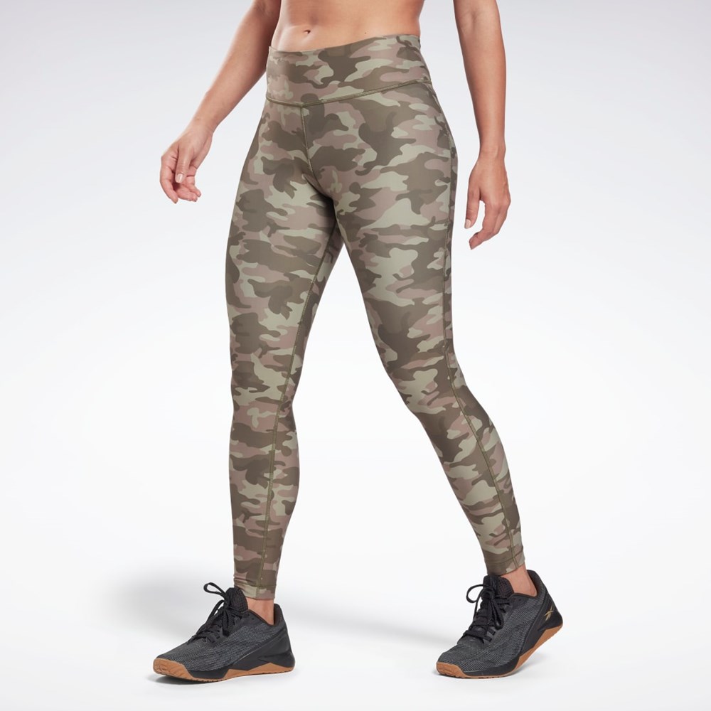 Reebok Lux Bold Camo Print Tights Gröna | NTXPE-2064