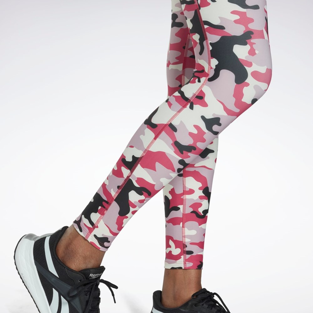 Reebok Lux Bold Camo Print Tights Rosa | DTQAG-1324