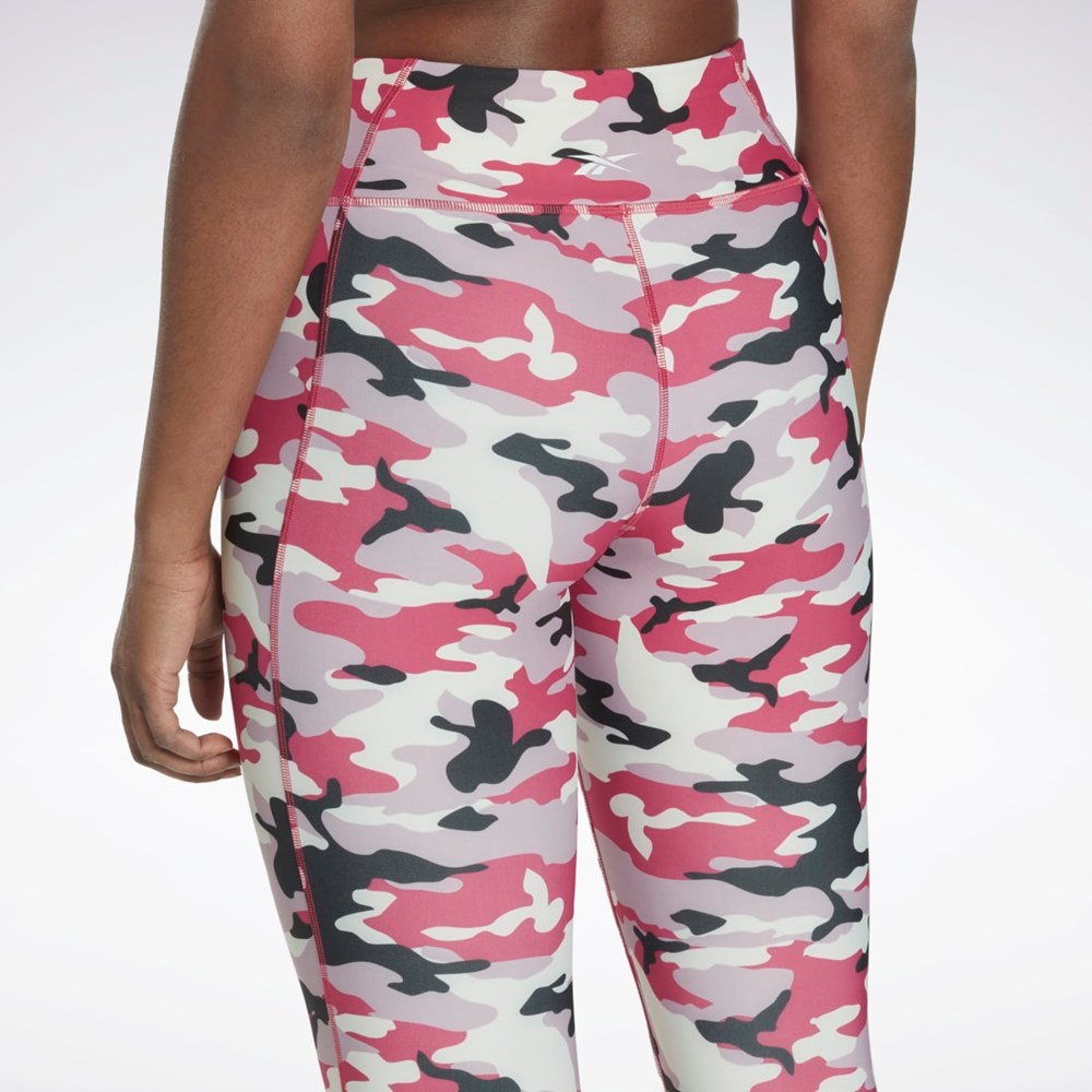 Reebok Lux Bold Camo Print Tights Rosa | DTQAG-1324