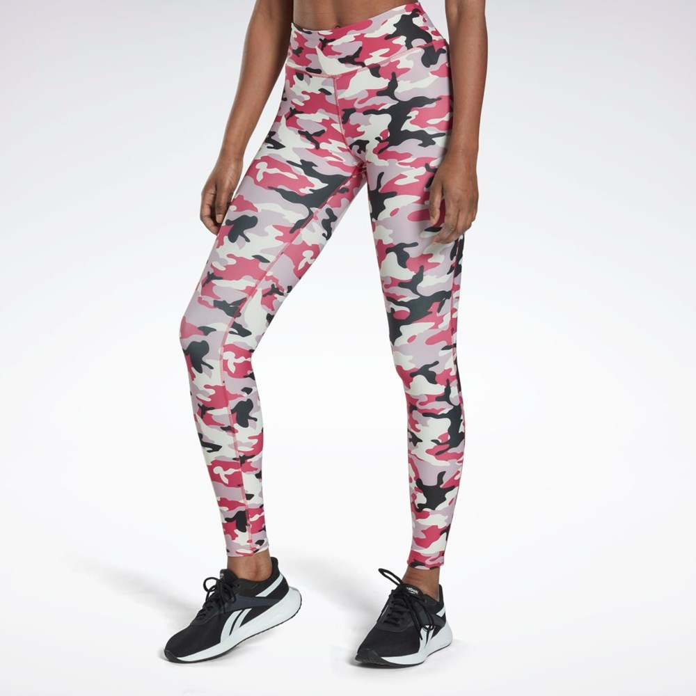 Reebok Lux Bold Camo Print Tights Rosa | DTQAG-1324