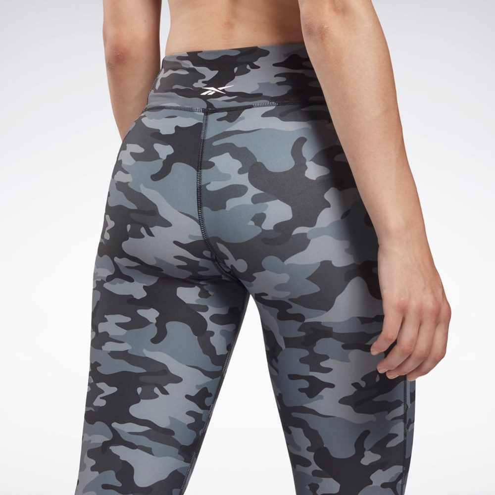 Reebok Lux Bold Camo Print Tights Svarta | WLUFH-6928