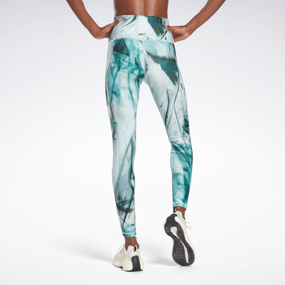 Reebok Lux Bold High-Waisted Liquid Abyss Print Tights Ljus | VAJYN-8164