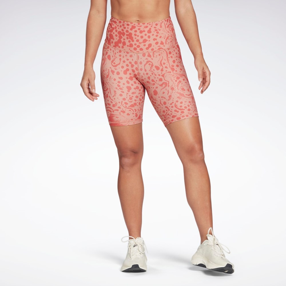 Reebok Lux Bold High-Waisted Modern Safari Print Shorts Korall | MNHKF-7812