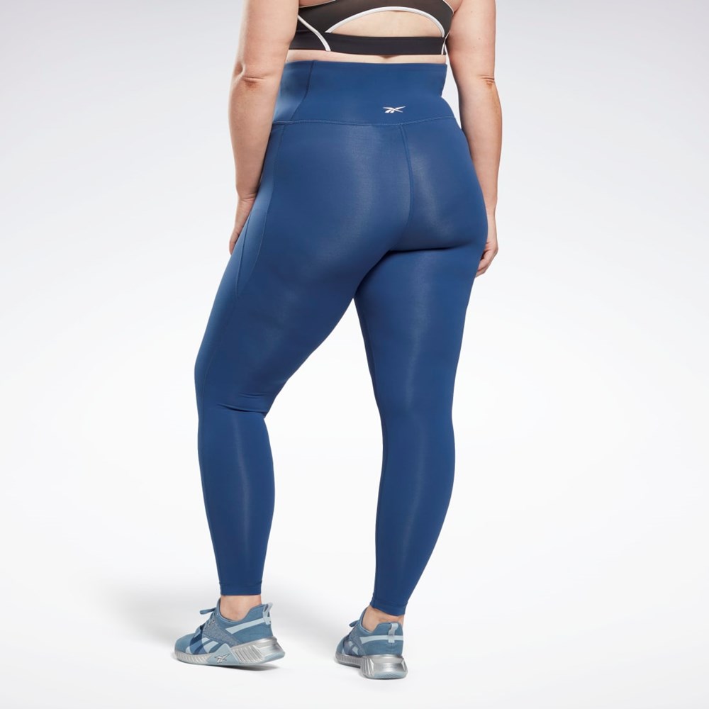 Reebok Lux High-Waisted Tights (Plus Size) Blå | KAMNW-3592