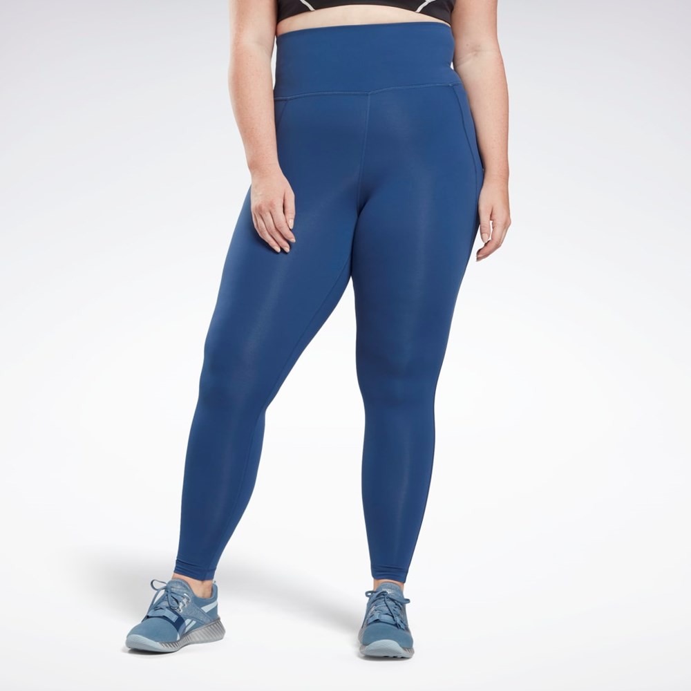 Reebok Lux High-Waisted Tights (Plus Size) Blå | KAMNW-3592