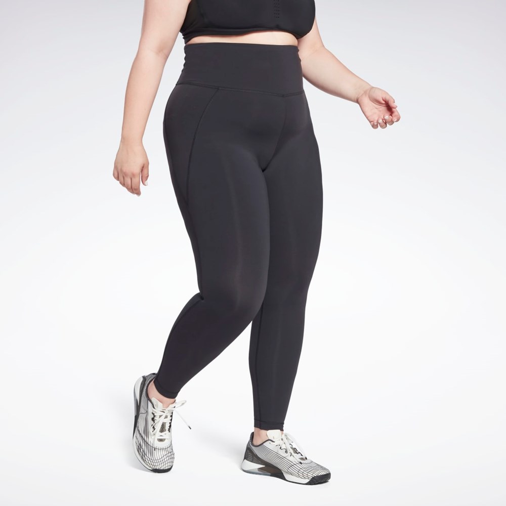 Reebok Lux High-Waisted Tights (Plus Size) Svarta | LHKYZ-2034