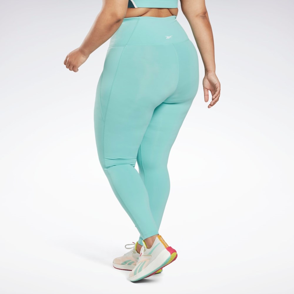 Reebok Lux High-Waisted Tights (Plus Size) Semi Classic Teal | TGDWX-7041