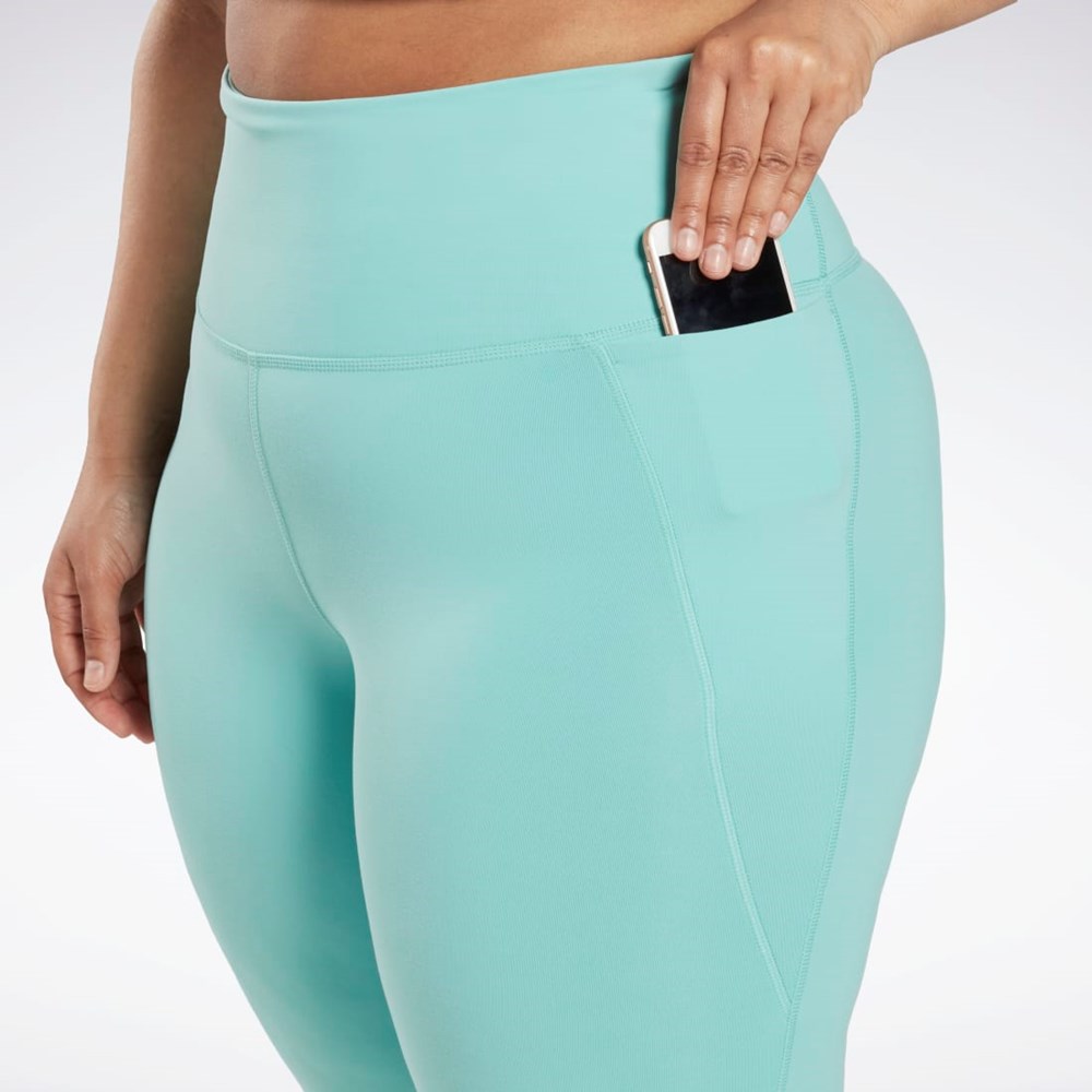 Reebok Lux High-Waisted Tights (Plus Size) Semi Classic Teal | TGDWX-7041