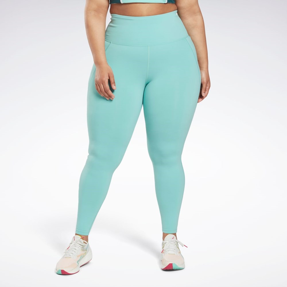 Reebok Lux High-Waisted Tights (Plus Size) Semi Classic Teal | TGDWX-7041