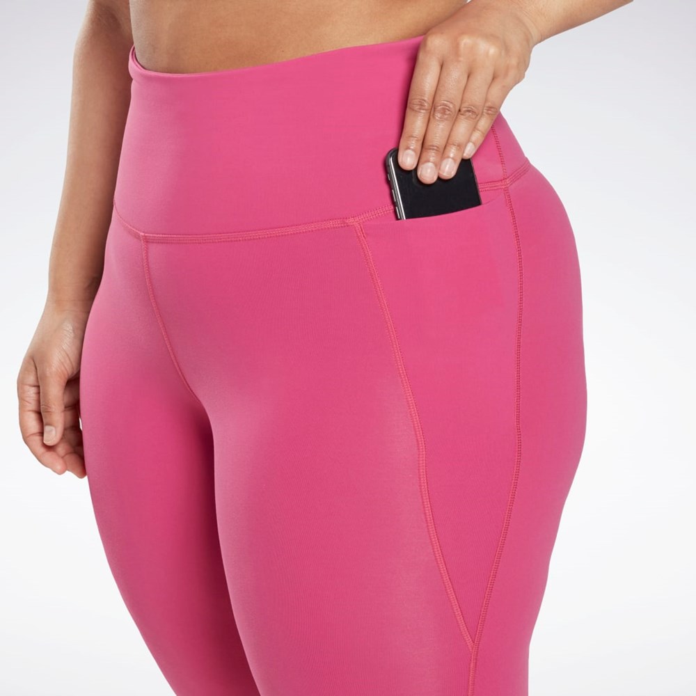 Reebok Lux High-Waisted Tights (Plus Size) Rosa | UWIST-2169