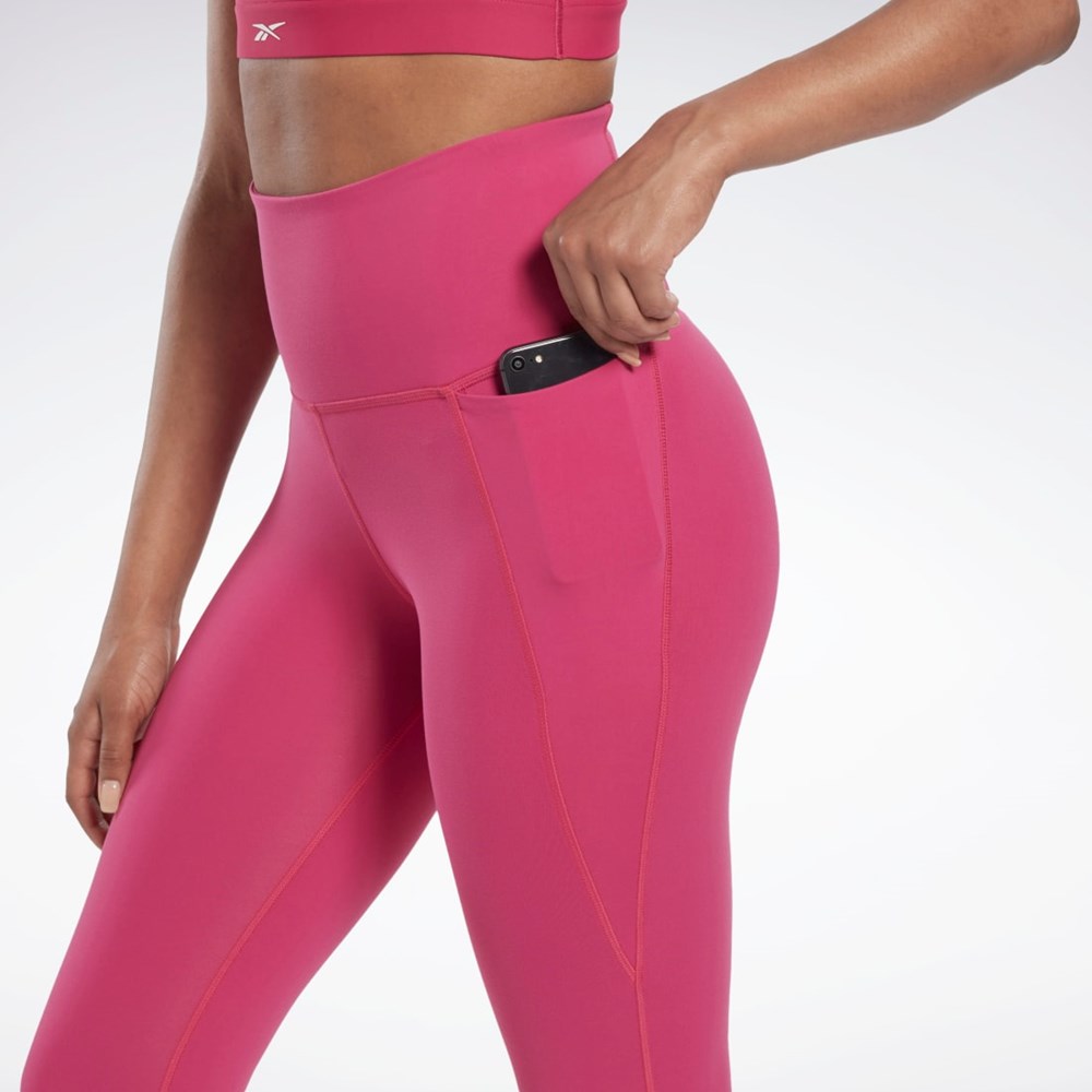 Reebok Lux High-Waisted Tights Rosa | IBNQM-0742