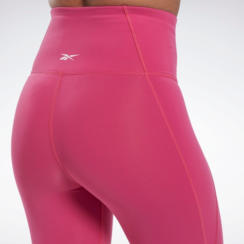 Reebok Lux High-Waisted Tights Rosa | IBNQM-0742