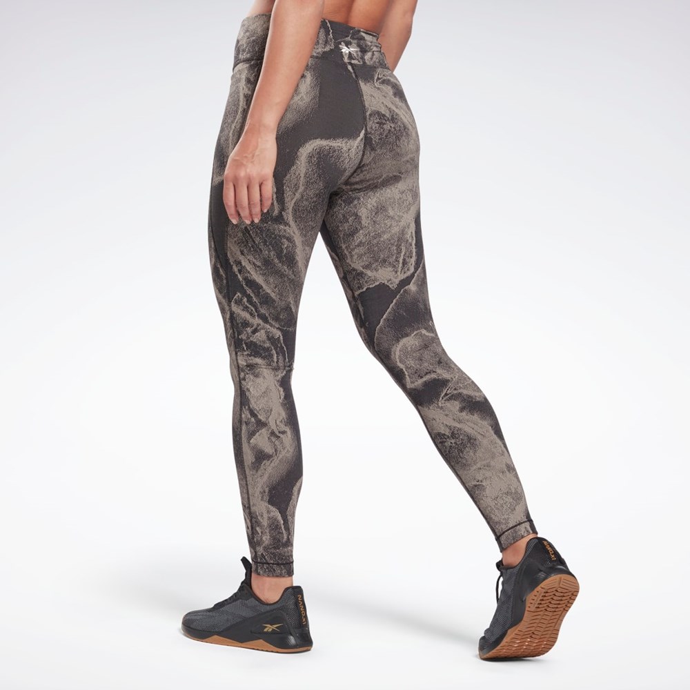 Reebok Lux Jacquard Leggings Svarta | NDHBP-8945